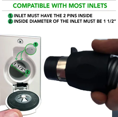 Vista 3 de OVO Manguera universal de doble voltaje de 30 pies con coleta y control de interruptor de 3 vías de encendido y apagado en el mango, compatible