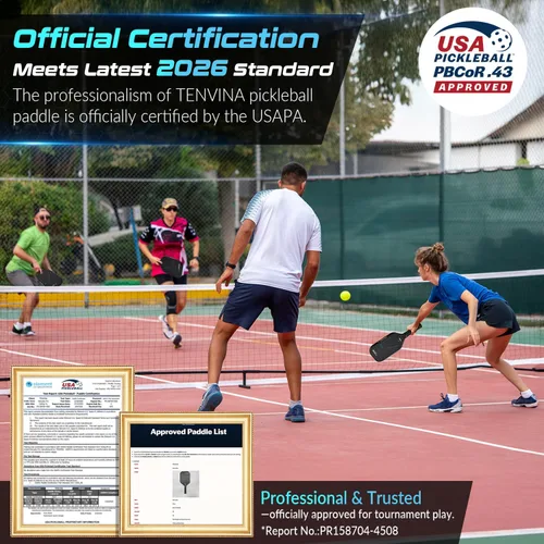 Vista 7 de TENVINA Pickleball Paddles, Multi-Layer T700SC Textured Carbon Fiber Pickleball Paddle, Pickle Ball Paddle with Strong Spin & Power Surface, 4-Types