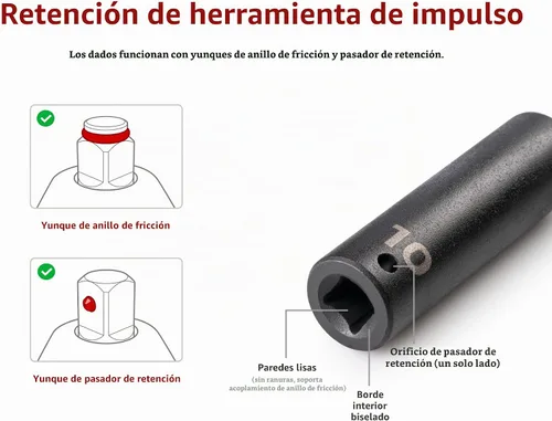 Vista 5 de TEKTON - Enchufe de impacto de 12 puntos de 1/2 pulgada x 0.472 in SID23312