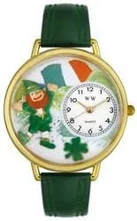 Vista 2 de Whimsical Gifts Reloj 3D de duende irlandés del día de San Patricio Acabado dorado o plateado Novedad divertida única Hecho a mano en Estados