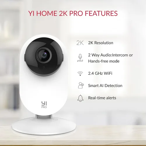 Vista 2 de YI Cámara de seguridad para el hogar Pro 2K 4PC con detección de IA blanco (White X4)