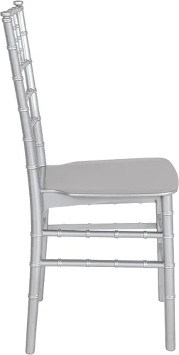 Vista 6 de Flash Furniture - Silla apilable de resina plateada HERCULES Series Chiavari plateado
