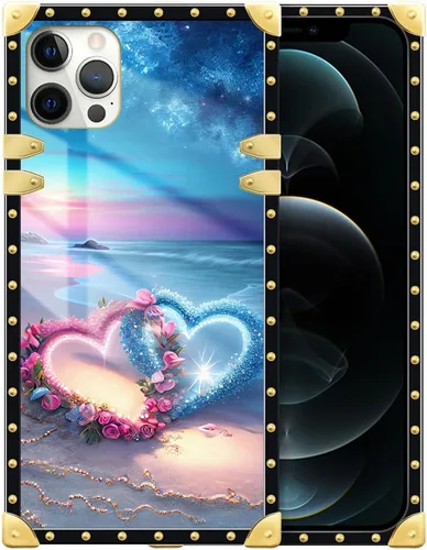 Vista 11 de DAIZAG Funda compatible con iPhone 15, funda de regalo dorada a prueba de golpes, ángeles bajo la luz de la luna rosa