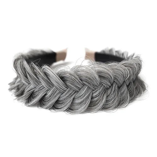 Vista 18 de Banda ancha trenzada para el cabello, accesorios para el cabello, banda elástica antideslizante para mujeres y niñas (A1002)
