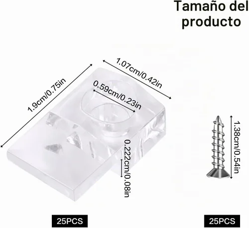 Vista 7 de 25 ganchos de espejo para pared, clips de soporte de espejo, clips de montaje de espejo de plástico transparente, kit de clips de retención