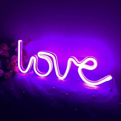 Vista 68 de Letrero de neón de amor para dormitorio, USB o batería, luz de neón para pared, luz de neón LED como letreros de pared de neón para niñas, letrero