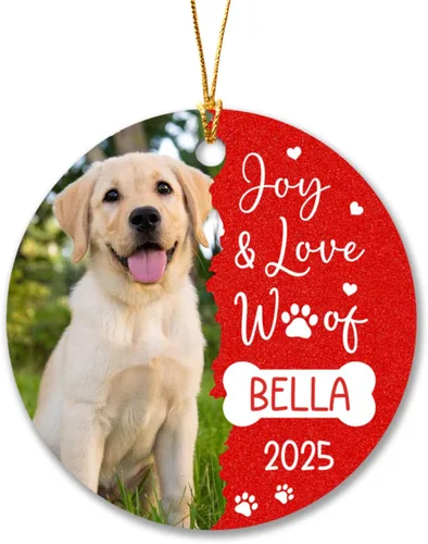 Vista 24 de Adorno de Navidad personalizado con foto del primer año del bebé 2025, adorno de Navidad con foto personalizada del primer año del bebé para nuevos