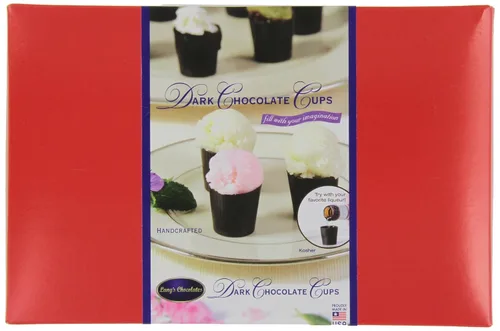 Vista 5 de Lang's Chocolates Tazas de chocolate negro – Sin lácteos, sin gluten, Kosher y certificado lácteo – Añadir mousse, postre o licor – Perfecto