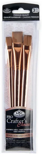 Vista 2 de Royal & Langnickel Crafter's Choice Pro - Juego de pinceles para manualidades angulares, 4 piezas