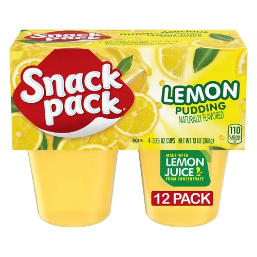 Vista 44 de Snack Pack Tazas de pudín con sabor a pastel de crema de plátano, 3.25 onzas, 4 unidades (paquete de 12)