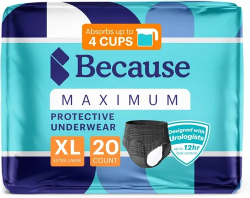 Vista 12 de Because Discreet Maximum Adult Incontinence & posparto ropa interior para mujer, alta absorción, desechable, absorbe hasta 4 tazas, beige