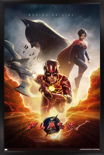 Vista 9 de Trends International DC Comics Movie The Flash - Póster de pared de una hoja, 14.725 x 22.375 pulgadas, versión enmarcada de madera de granero