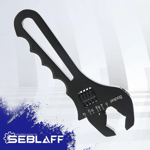 Vista 5 de AN3-16AN - Juego de herramientas de llave de montaje de aluminio ajustable para un extremo adaptador de montaje de manguera, color negro