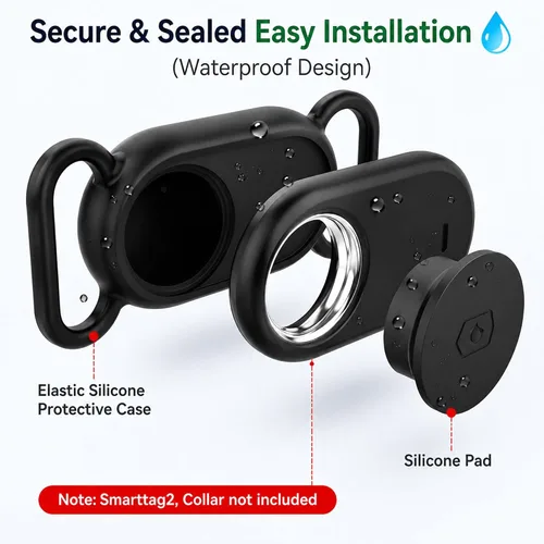 Vista 5 de Funda para collar de perro (2 unidades) para Galaxy Smarttag2, funda de silicona impermeable para gato, accesorio de cubierta protectora resistente