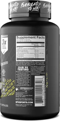 Vista 9 de EFX Sports Kre-Alkalyn Hardcore 120 Cápsulas