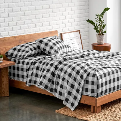 Vista 2 de Bare Home - Juego de sábanas de franela de doble cepillado para mayor suavidad y comodidad, 100 % algodón, aterciopelado, suave, pesado, bolsillo