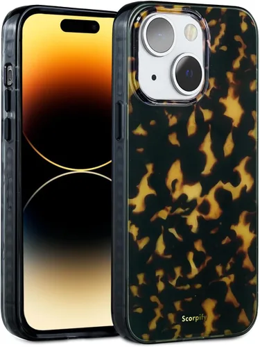 Vista 60 de SCORPIFY Funda para iPhone 15 Pro Max [Compatible con MagSafe] con Diseño de Estampado de Leopardo Guepardo Negro Mate, Linda Funda Magnética