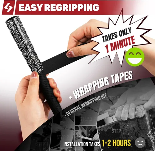 Vista 2 de SAPLIZE Cintas de Envolvimiento para Grip de Golf, Paquete de 3 o 15 Cintas de Sobregrip de PU Adhesivas, Nueva Solución de Regripping para Grips