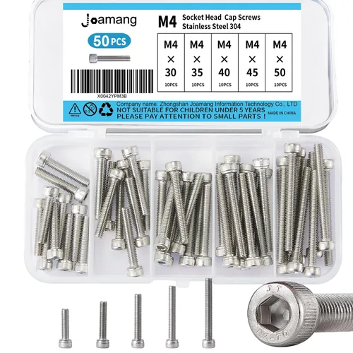 Vista 13 de Tornillos de cabeza de botón M3 x 8 mm, 12 mm, 16 mm, 20 mm, 25 mm, tornillos de cabeza hexagonal, acero inoxidable 304, accionamiento hexagonal