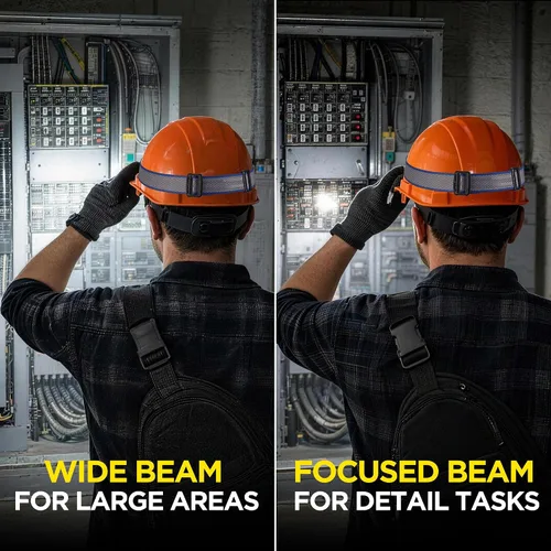 Vista 3 de WORKPRO Linterna frontal de trabajo recargable, lámpara de cabeza LED de 700 lm con sensor de movimiento, ángulo ajustable de 180° y largo tiempo