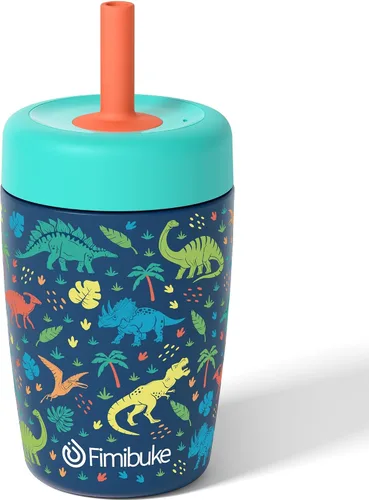 Vista 14 de Fimibuke Vasos para niños y niños pequeños, a prueba de derrames, 12 onzas, con aislamiento Capybara, vaso de paja para niños pequeños, botella