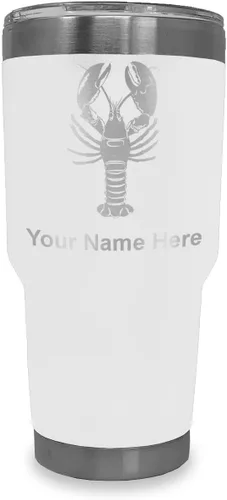 Vista 18 de LaserGram Vaso aislado al vacío de 20 onzas, langosta, grabado personalizado incluido (negro)