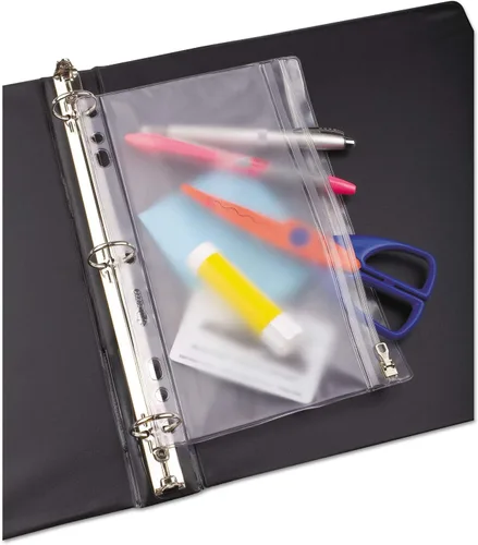 Vista 2 de Oxford 68599 - Bolsillo para carpeta de anillos con cremallera, 9 1/2 x 6, transparente