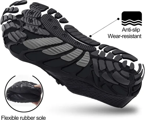 Vista 3 de SEEKWAY - Zapatos de agua unisex para adultos, tipo calcetín, de secado rápido, sensación de pie descalzo, para playa, natación, río, piscina, lago