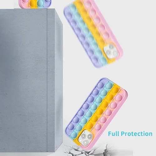 Vista 5 de Funda de teléfono para Samsung Galaxy Note 9 10 20 S9 10 20 21 Ultra Push Sensory Bubble Silicone Soft Shell Protector Roedor Pioneer Phone
