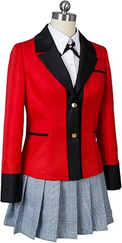 Vista 4 de kakegurui Compulsive Gambler Yumekojabami rojo uniforme escolar traje de Cosplay