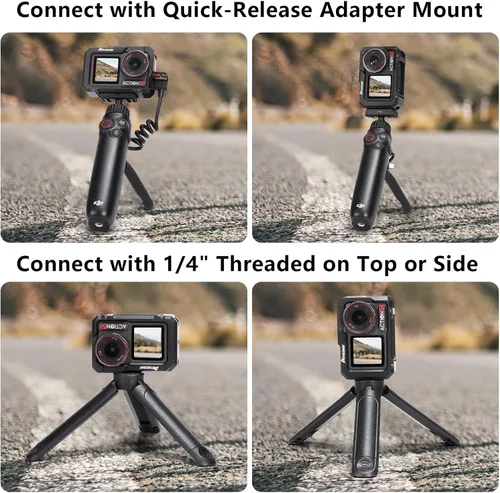 Vista 7 de AMAZEAR Jaula de metal para DJI Osmo Action 5 Pro, DJI Action3/4/5 Pro Premium Accessories Funda protectora multifunción carcasa de aluminio