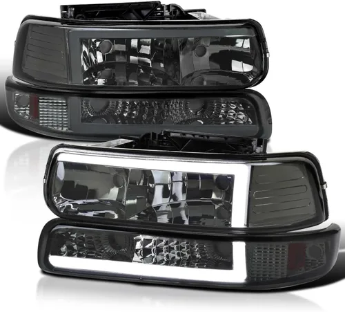 Vista 11 de SPEC-D TUNING Faros delanteros de barra LED negros + luces de parachoques compatibles con Chevy Silverado 1999-2002 Tahoe Suburban 2000-2006