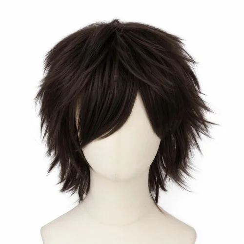 Vista 17 de Modernfairy Dark Orange Wig Short Anime Halloween Wigs for Men Women