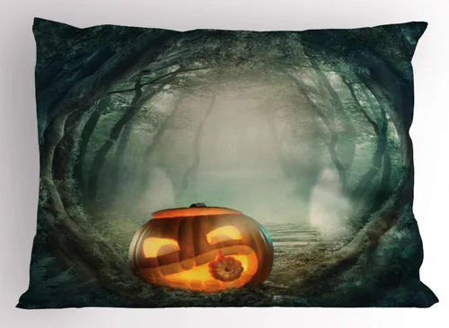 Vista 30 de Ambesonne Juego de 2 fundas de almohada navideñas, diseño de estrellas de Navidad y copos de nieve, letras retro, ropa de cama de microfibra