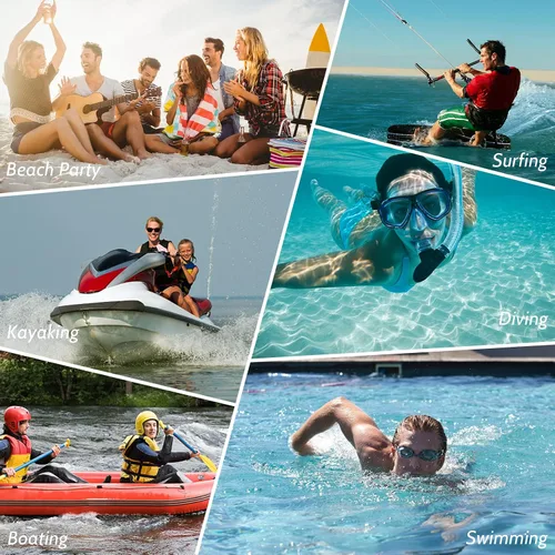 Vista 7 de SPUKEP Zapatos de agua para mujeres y hombres, de secado rápido, antideslizantes, calcetines acuáticos ligeros para natación, surf, playa, piscina