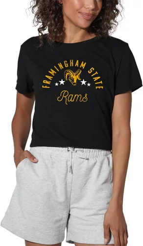 Vista 100 de Colección oficial de camisetas con diseño de mascota desgastada para mujer, color negro Grizzlies del estado de Adams