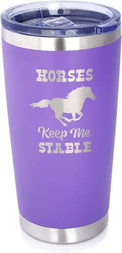 Vista 7 de Horses Keep Me Stable - Vaso de café aislado con tapa deslizante - Taza aislada de acero inoxidable - Regalos de café con temática de caballos Negro