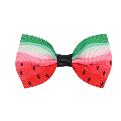 Vista 6 de Pinzas para el cabello con lazo de sandía, para niñas, con lazo de frutas, color sandía, BBG22 (6 unidades, A)
