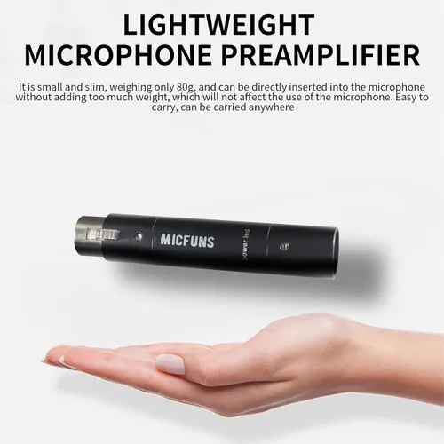 Vista 3 de M1 Preamplificador de Micrófono en Línea, Amplificador Preamplificador de Micrófono con Ganancia de 28dB para Micrófonos Dinámicos y de Cinta