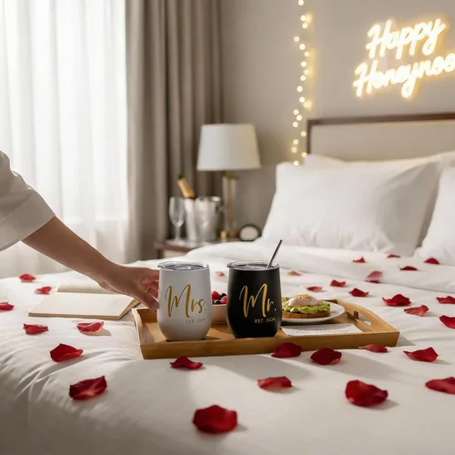 Vista 7 de ELEGANTPARK Mr and Mrs Gifts - Regalos de boda para parejas, regalo de compromiso para recién casados, regalo de compromiso para novios y novios