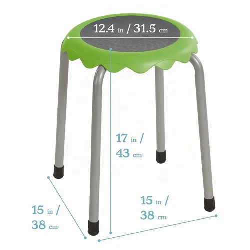 Vista 3 de ECR4Kids Daisy Taburete apilable con juego de asientos deslizantes, asientos flexibles, surtido, 8 piezas