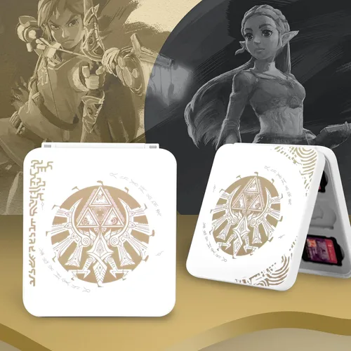 Vista 2 de DLseego Game Card Case for Switch LiteSwitchSwitch OLED, Gold Kingdom Medallion Design Switch Game Cartridge Memory Card Portable Storage with 12