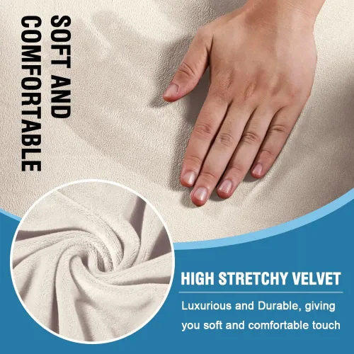Vista 3 de H.VERSAILTEX Funda para sofá de 3 piezas, fundas para sofá con cojines en forma de T, funda para sofá de terciopelo grueso, protector de muebles