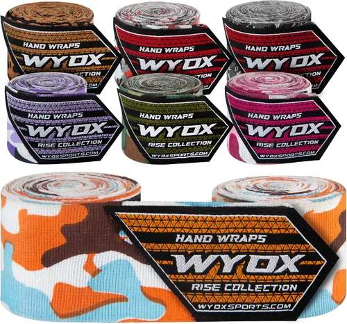 Vista 12 de WYOX Gel Boxing Hand Wraps for Men Women – Elasticated Padded Long Wrist Straps Cotton & Nylon Blend for Muay Thai MMA, Kickboxing, BJJ Combat