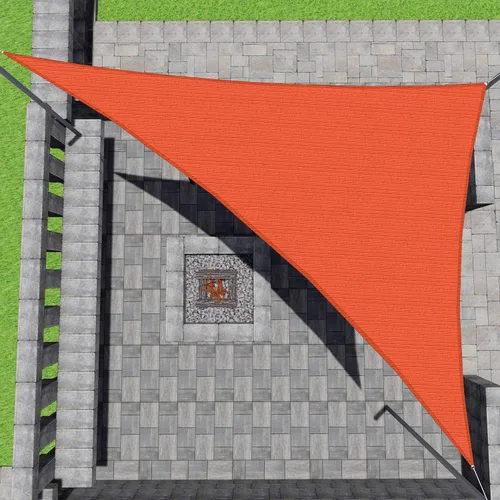 Vista 8 de Patio Paradise - Toldo parasol beige de 2 x 2 x 2 pies con kit de herrajes de 6 pulgadas, toldo triangular equilátero, tela duradera