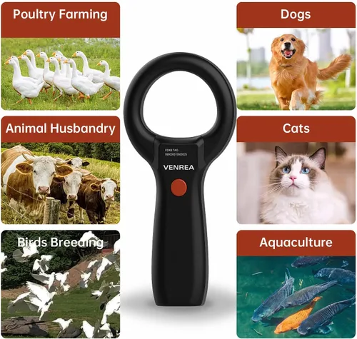 Vista 6 de Escáner de microchip Escáner de identificación de mascotas Lector de tarjetas Escáner de mano de animales, Escáner de chip de animales recargable