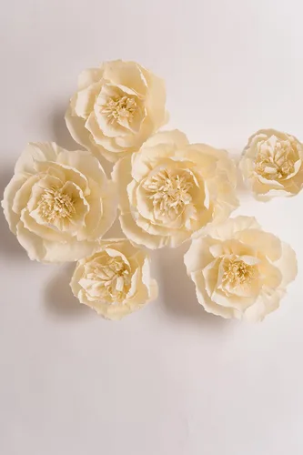 Vista 4 de Decoración de flores de papel crepé para pared, flores para decoración de boda, decoración de fondo de flores, baby shower, fiesta de cumpleaños