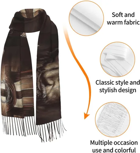 Vista 6 de ZTUOECV Bufanda con borlas, chal envolvente para mujer, vestidos de noche de otoño e invierno, bufandas, regalos cristianos únicos