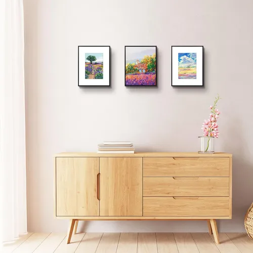 Vista 2 de Golden State Art, marco de fotos de 8 x 10 pulgadas, negro, para foto de 5 x 7 pulgadas con paspartú o 8 x 10 sin paspartú para montaje en pared