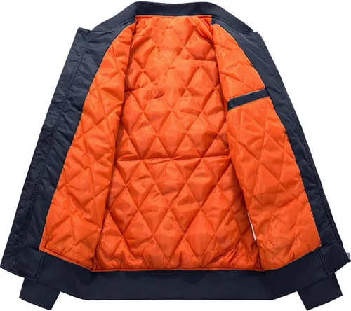 Vista 3 de CRYSULLY Chaqueta para hombre Otoño Invierno Espesar Cortavientos Chaquetas Bomber Abrigos Acolchados